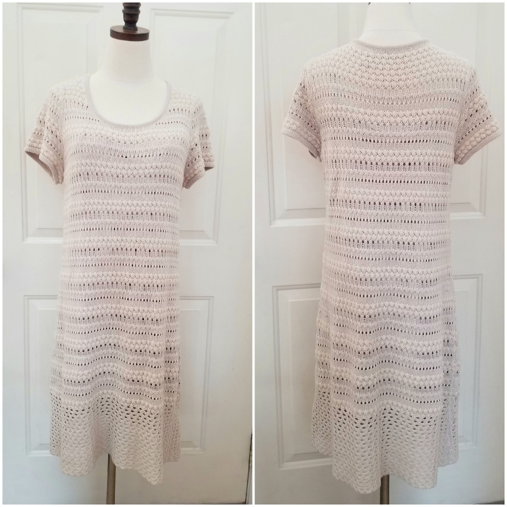 Daisy Fuentes Tan Knitted Staight Midi Dress, XL